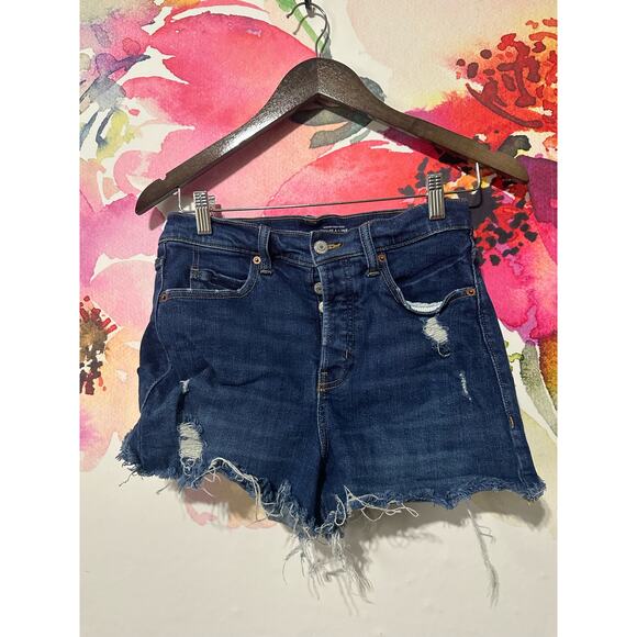 Old Navy Womens Sky Hi A line Size 4 Shorts blue, Distressed, Cut off's, - Picture 1 of 4